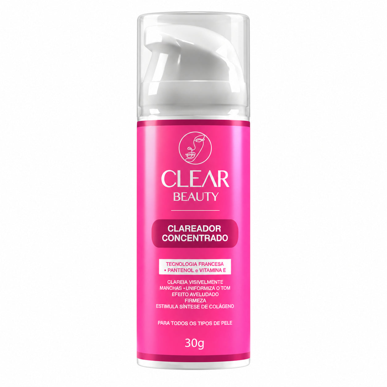 Creme Clareador para Rosto, Axilas e Virilha - Clear Beauty 3 em 1