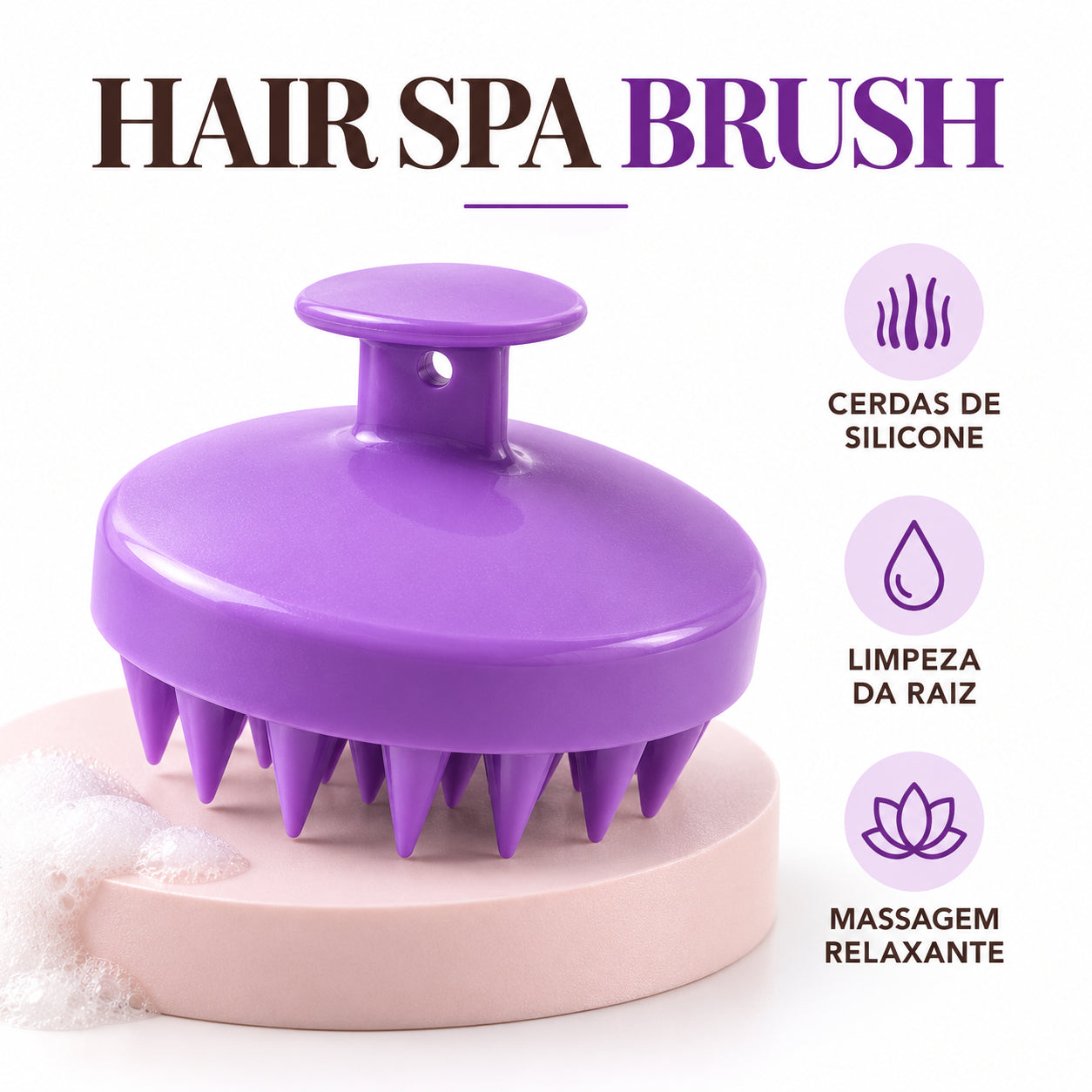Kit Spa Capilar em Casa - Hair Glow Pro + Hair Spa Brush