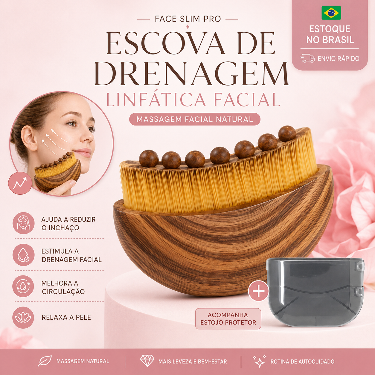 Face Slim Pro – Escova de Drenagem Linfática Facial