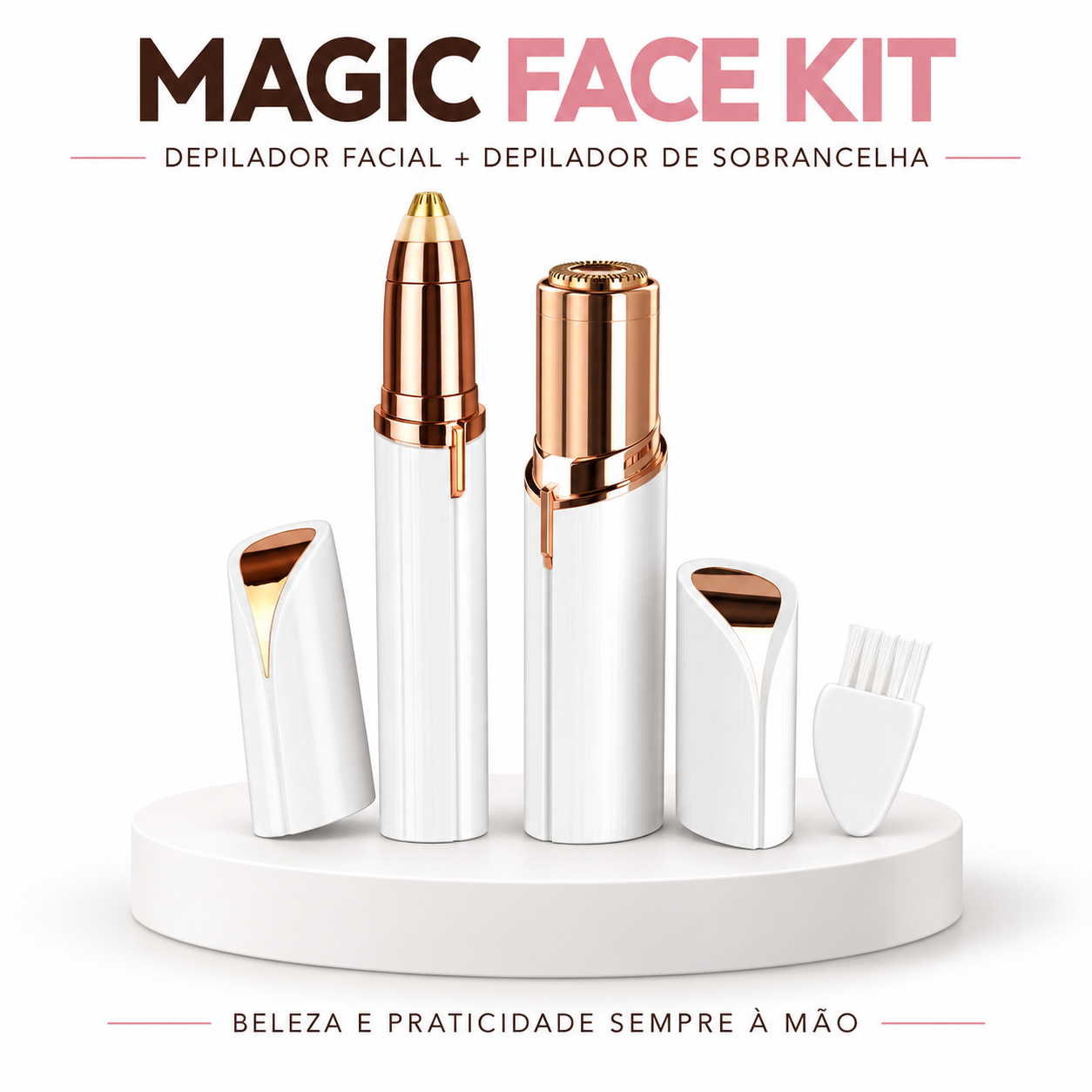 Depilador Facial + Depilador Sobrancelha Portátil - Kit Magic Face