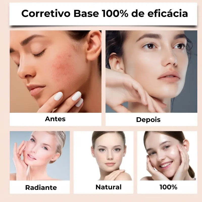 Base Stick Coreana 2 em 1 – Cobertura Perfeita 100% Natural