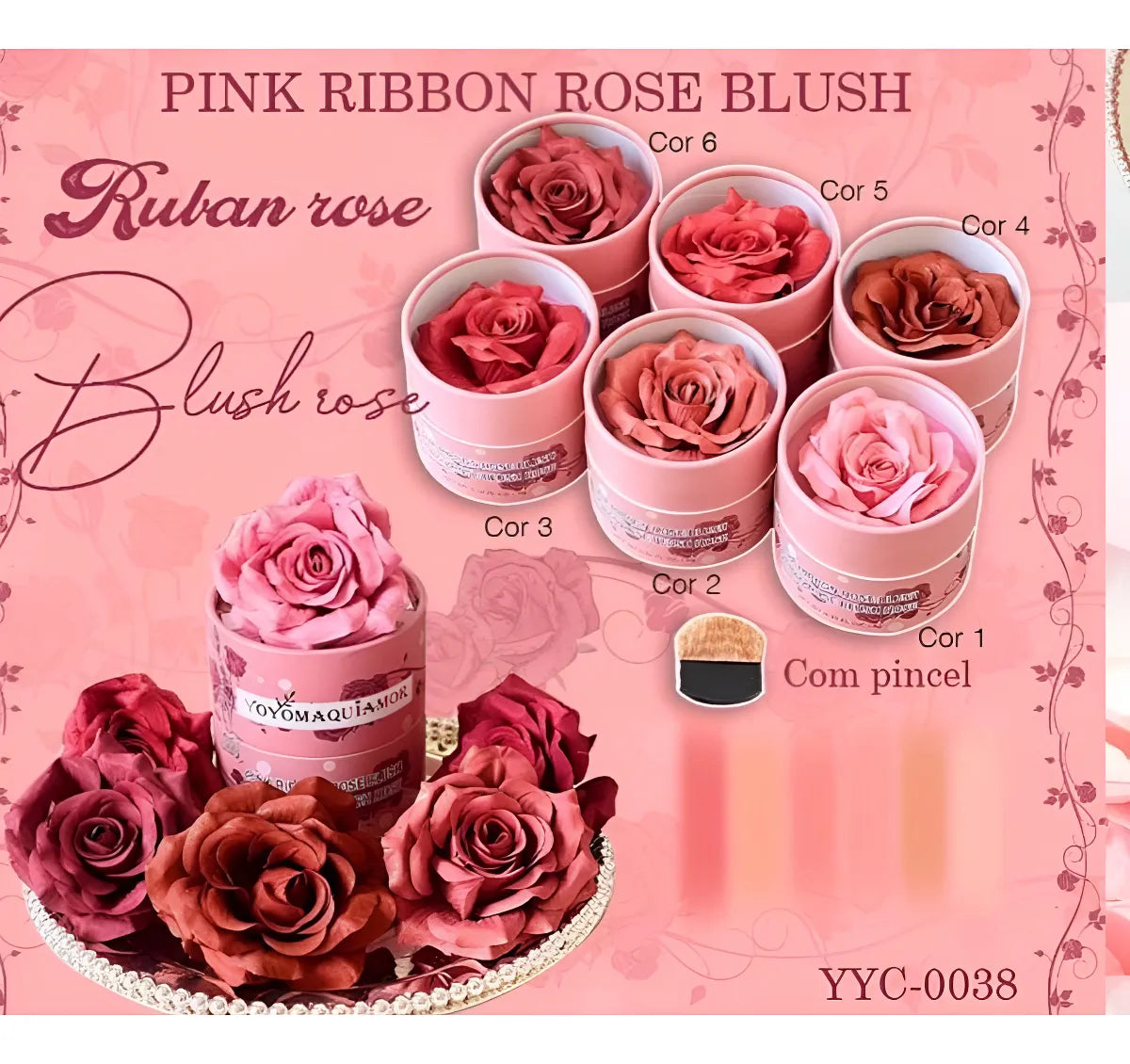 Blush Flor 3D Yoyomaquiamor Ribbon Rose Blush