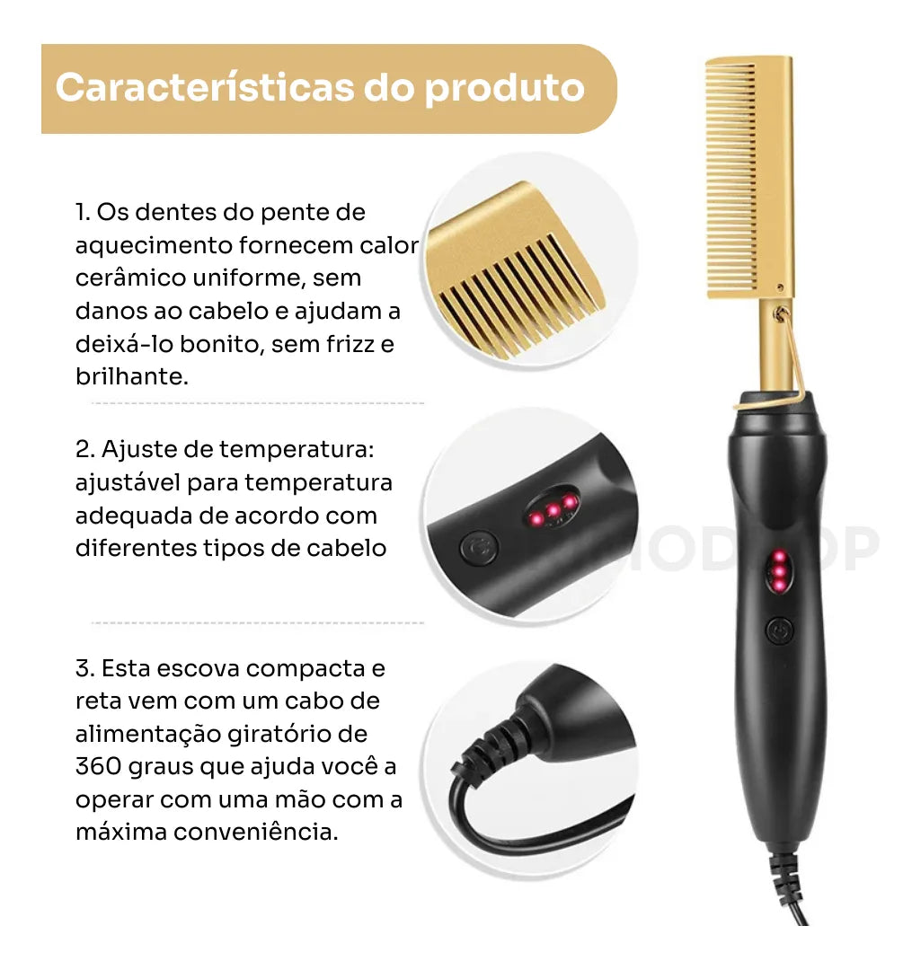 Magic Touch - Escova Alisadora & Modeladora 2 em 1