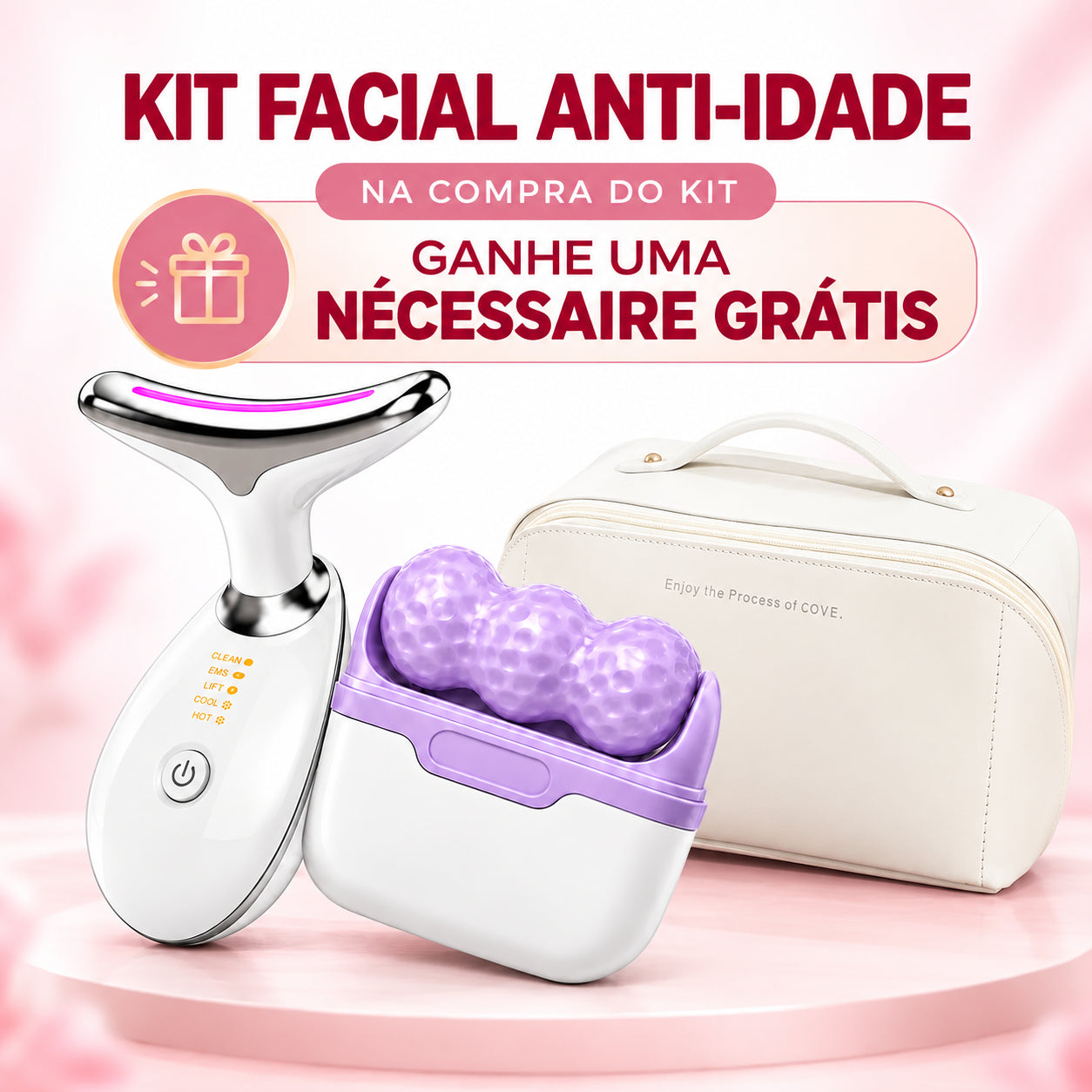 VitaLift Pro + Ice Roll 2 em 1 - KIT FACIAL ANTI-IDADE