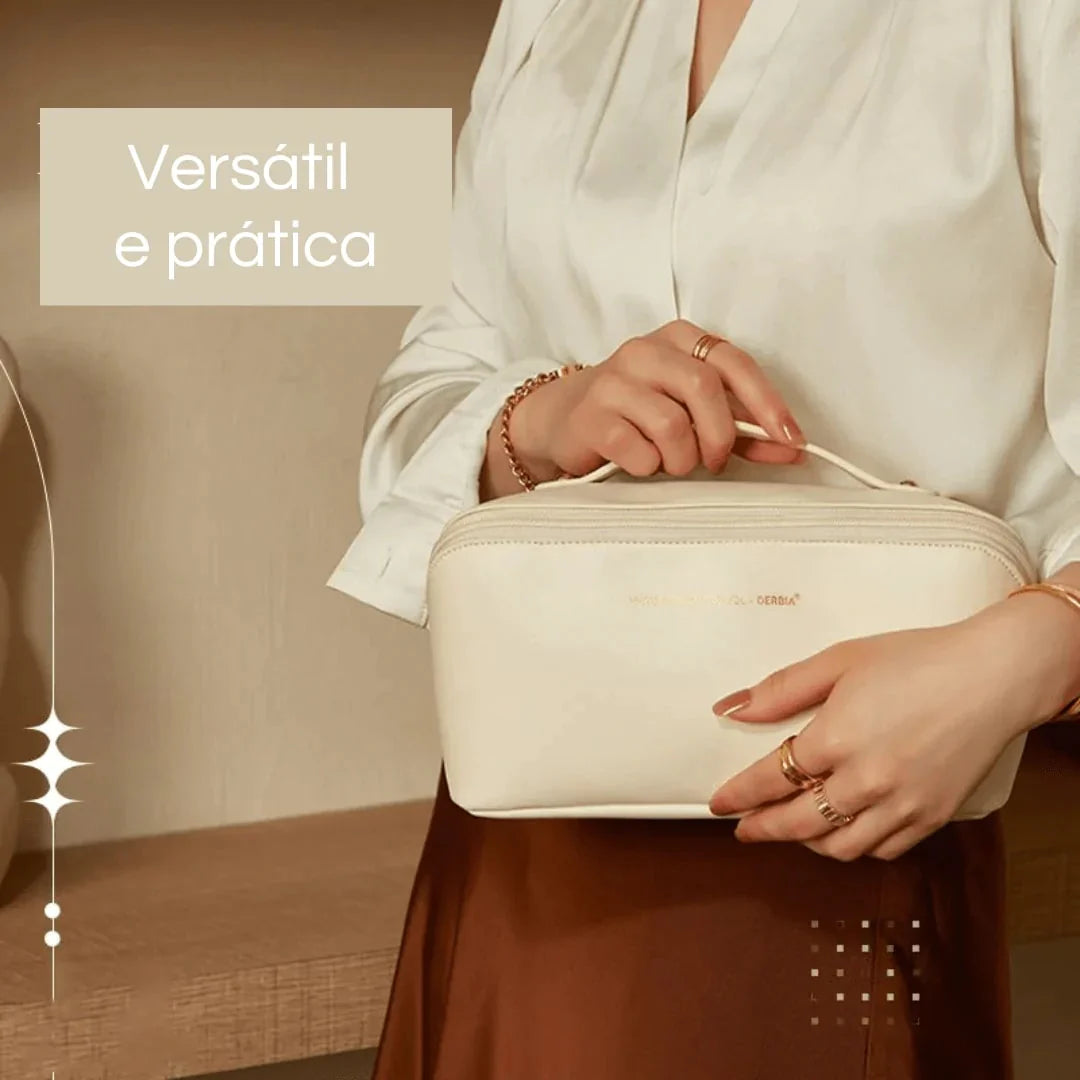 Rose Beauty – Nécessaire Feminina Porta Maquiagem e Cosméticos com Compartimentos Organizadores