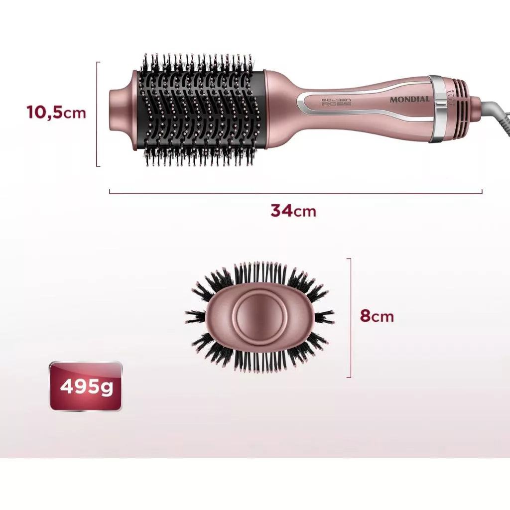 Escova Secadora Golden Rose 3 em 1