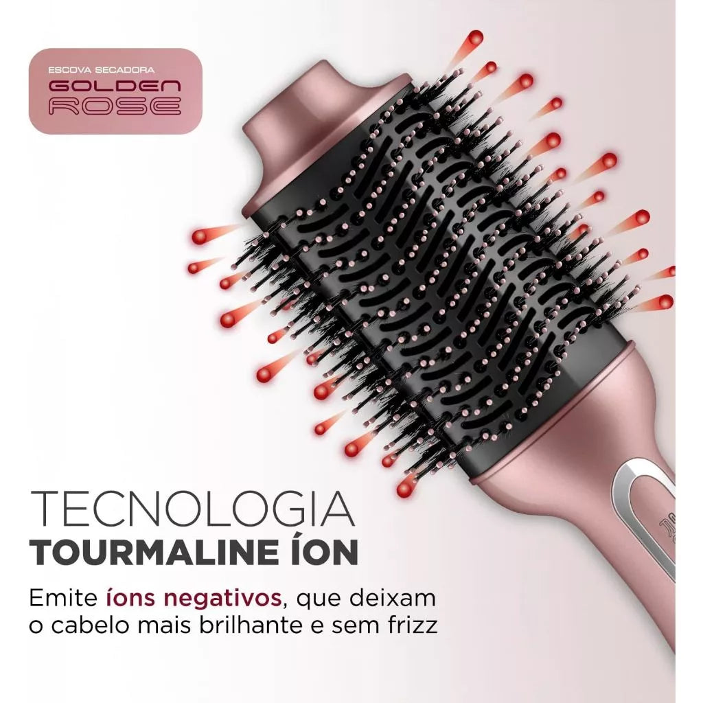 Escova Secadora Golden Rose 3 em 1