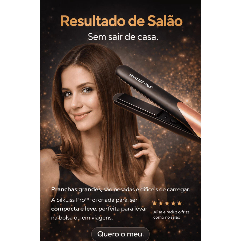 SilkLiss Pro - Chapinha Prancha Alisadora de Cabelo Profissional Bivolt 50W Compacta