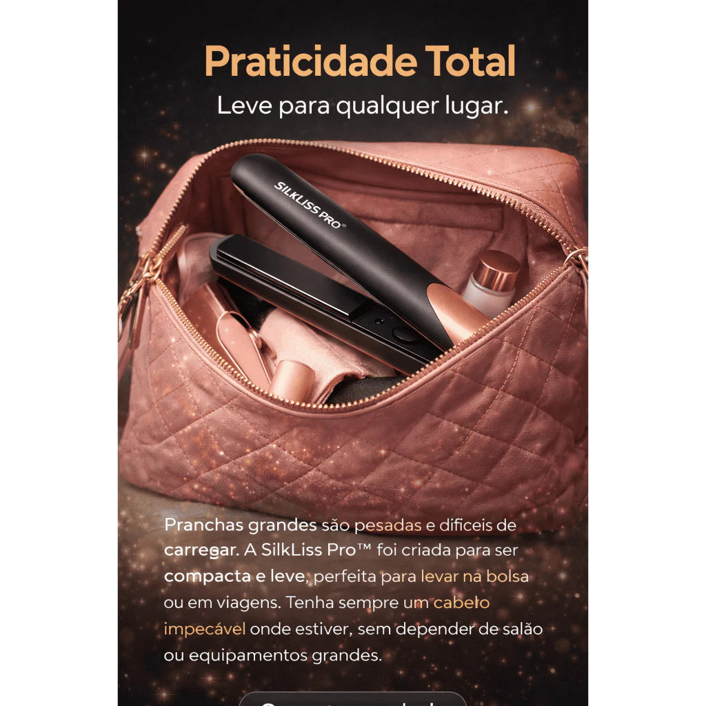 SilkLiss Pro - Chapinha Prancha Alisadora de Cabelo Profissional Bivolt 50W Compacta