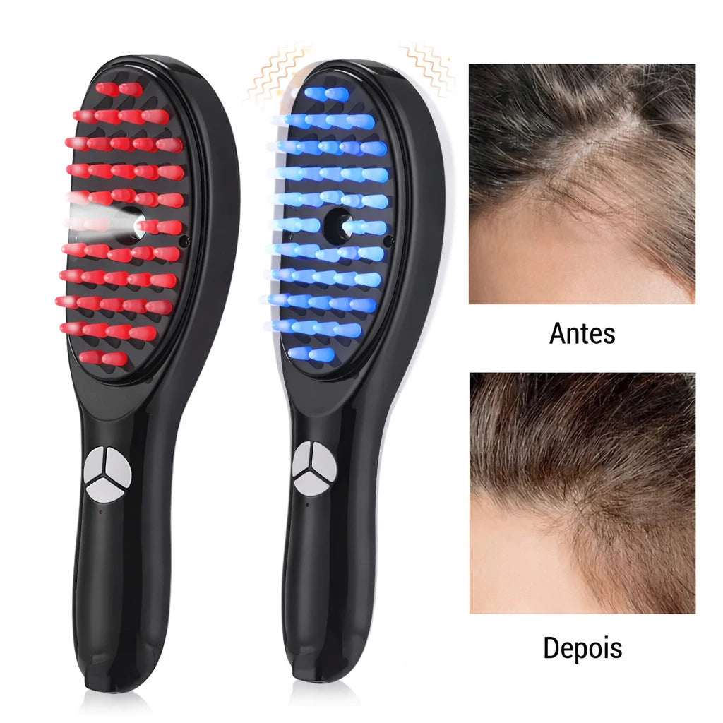 HairGlow Pro 4 em 1 - Escova de Terapia Capilar - Evita Quedas de Cabelo
