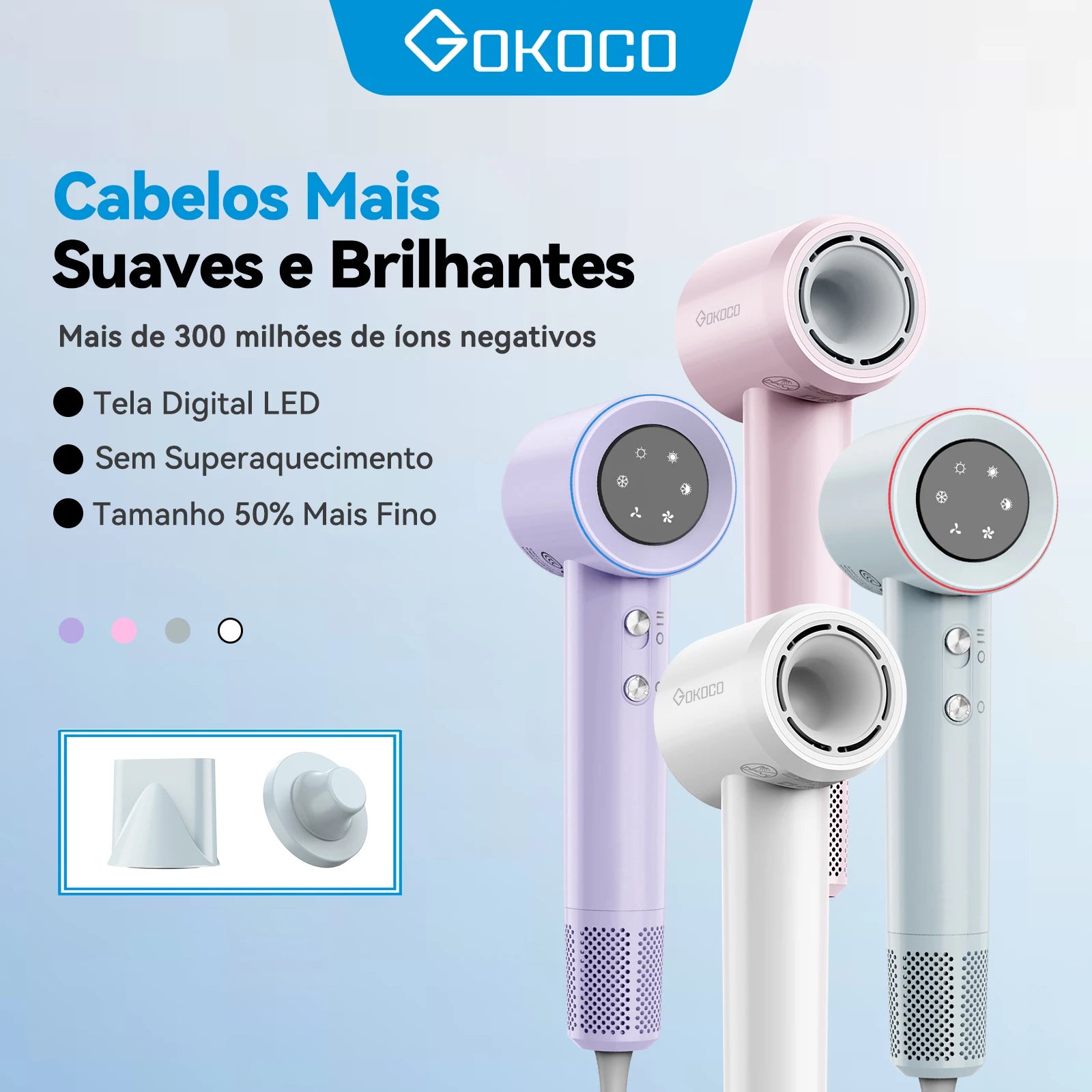 Secador de Cabelo Profissional 1500W - Secagem Rápia