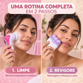 Face Clean Pro + Ice Roll 2 em 1 - Kit Pele Limpa & Revigorada
