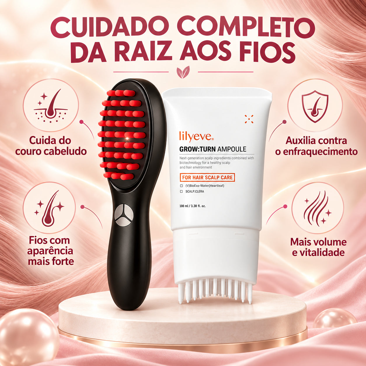 Hair Glow Pro + Lilyeve Hair Growth - Kit Crescimento Capilar