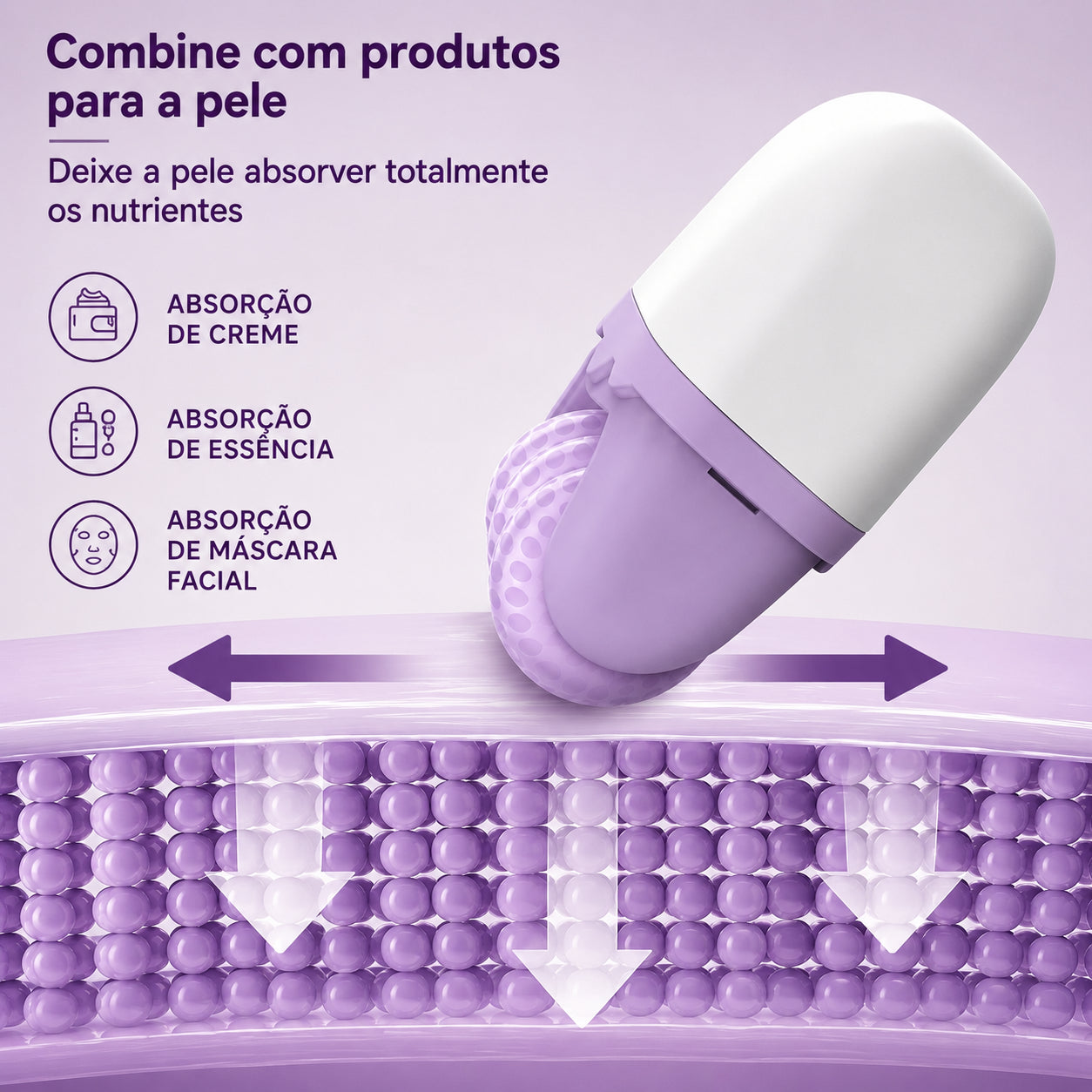 Ice Roll 2 em 1 – Massageador Facial e Corporal