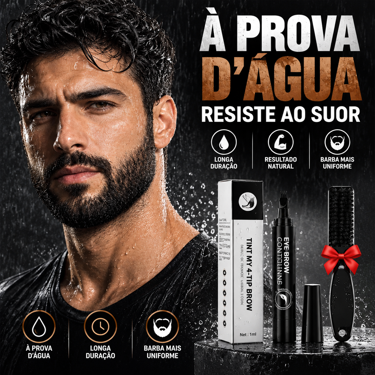Caneta Preenchedora para Barba e Sobrancelhas Barba Magic + Escova