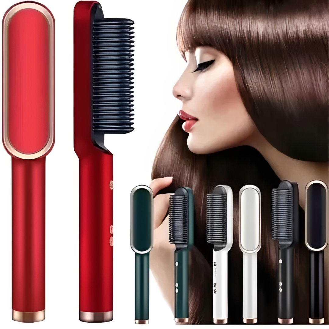 SmartLiss 5 em 1 – Escova Alisadora que Alisa, Modela, Hidrata e Elimina o Frizz