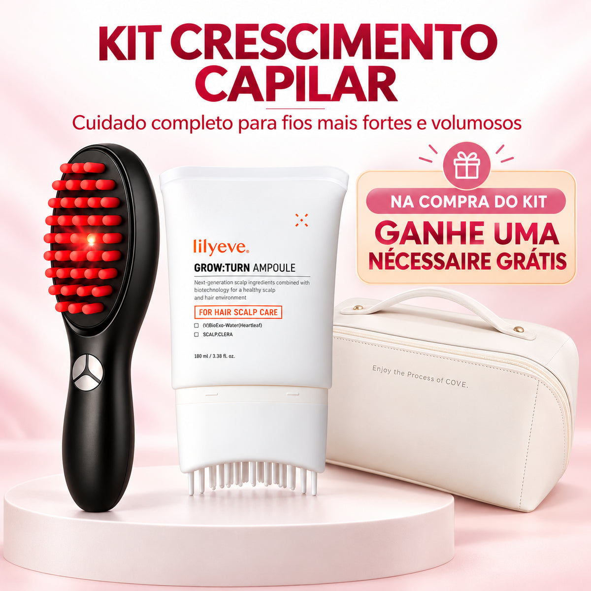 Hair Glow Pro + Lilyeve Hair Growth - Kit Crescimento Capilar