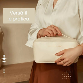 Rose Beauty – Nécessaire Feminina Porta Maquiagem e Cosméticos com Compartimentos Organizadores