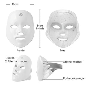 LuxDerma LED - Máscara Profissional de LED com 7 Cores que Revoluciona o Cuidado Facial.