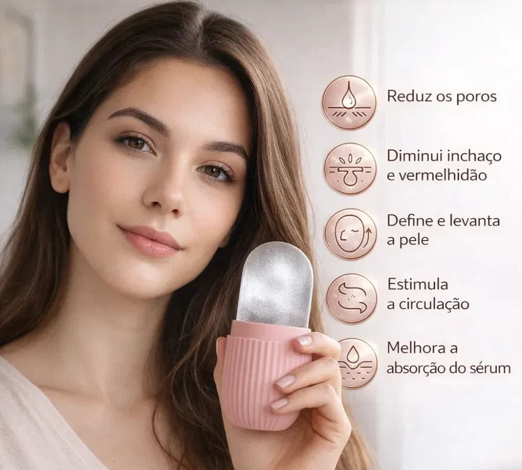Ice Glow – Massageador Facial de Gelo