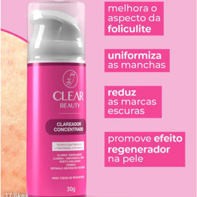 Clear Beauty 3 em 1 – Creme Clareador para Rosto, Axilas e Virilha