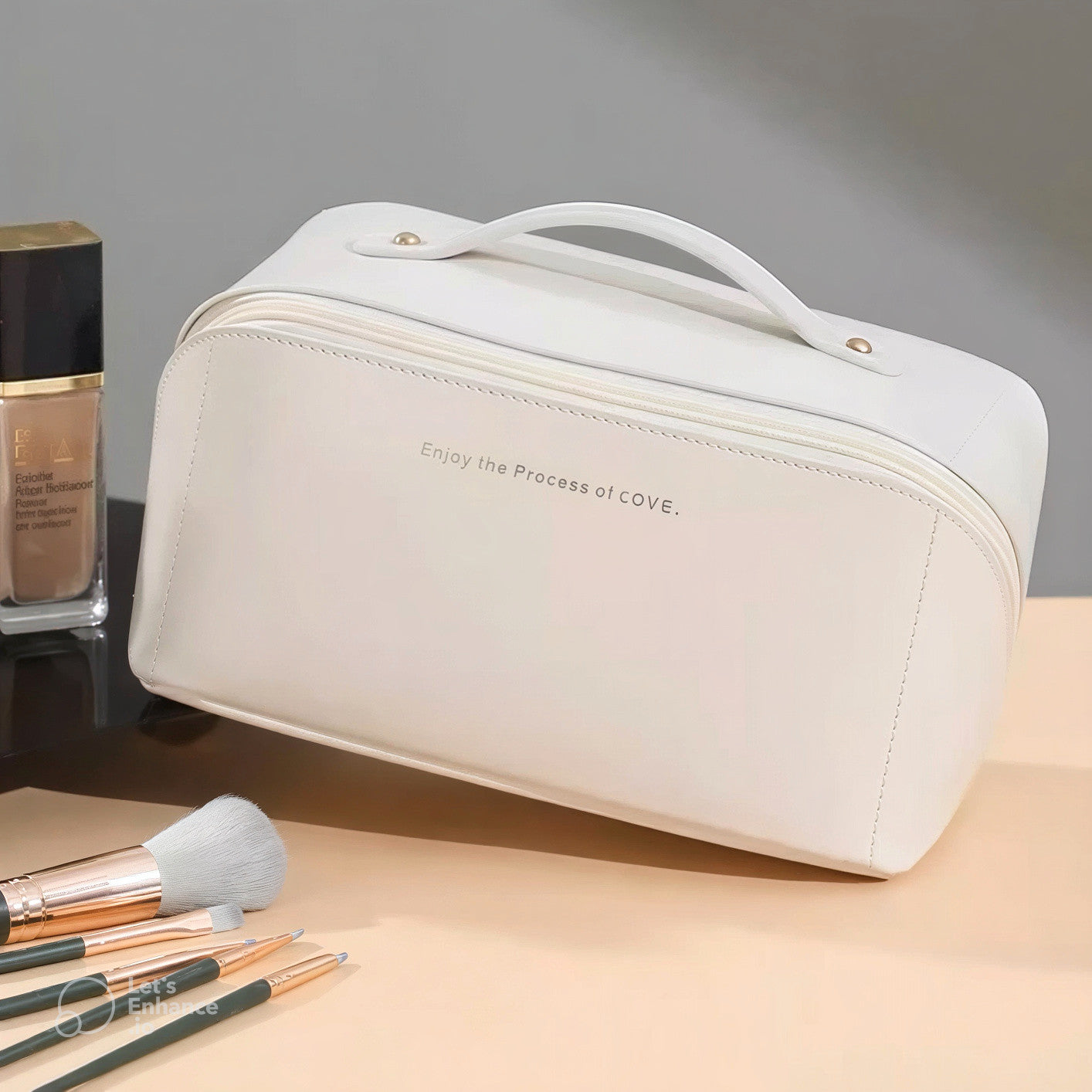 Rose Beauty – Nécessaire Feminina Porta Maquiagem e Cosméticos com Compartimentos Organizadores