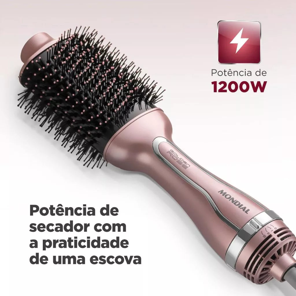 Escova Secadora Golden Rose 3 em 1