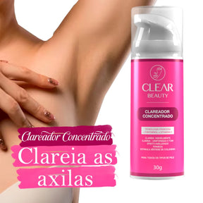 Clear Beauty 3 em 1 – Creme Clareador para Rosto, Axilas e Virilha