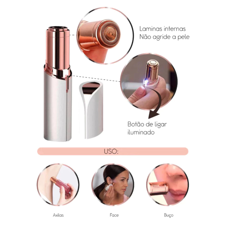 Kit Magic Face - Depilador Facial + Depilador Sobrancelha Portátil