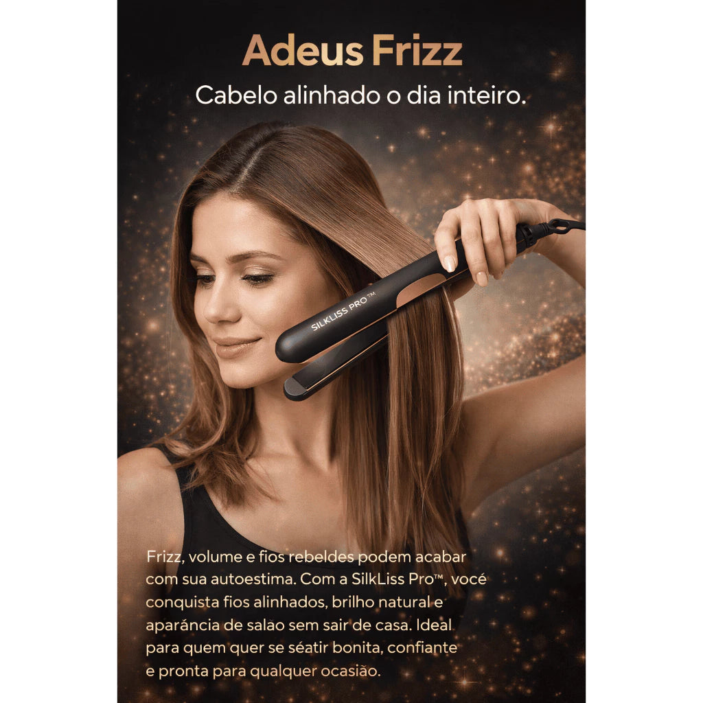 SilkLiss Pro - Chapinha Prancha Alisadora de Cabelo Profissional Bivolt 50W Compacta
