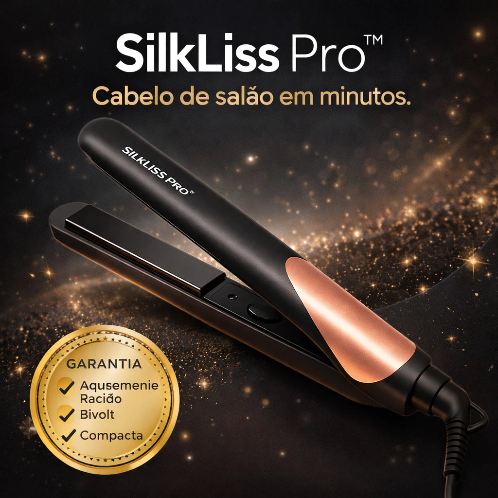 SilkLiss Pro - Chapinha Prancha Alisadora de Cabelo Profissional Bivolt 50W Compacta