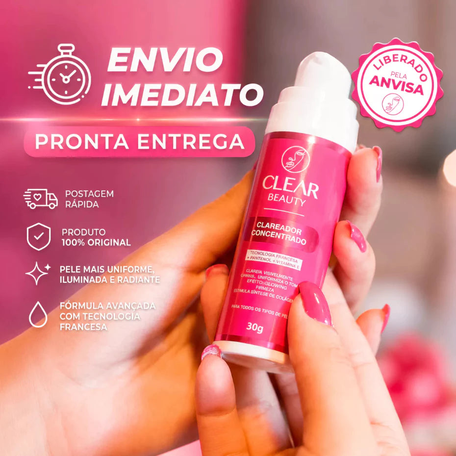 Clear Beauty 3 em 1 – Creme Clareador para Rosto, Axilas e Virilha