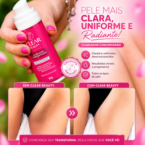 Clear Beauty 3 em 1 – Creme Clareador para Rosto, Axilas e Virilha