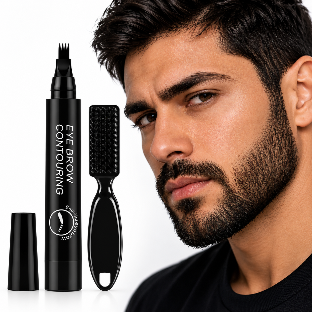 Caneta Preenchedora para Barba e Sobrancelhas Barba Magic + Escova