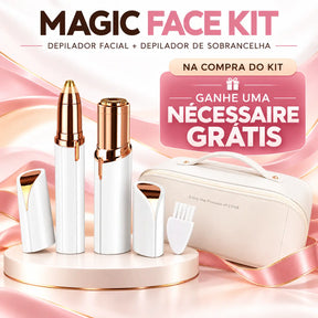 Depilador Facial + Depilador Sobrancelha Portátil - Kit Magic Face