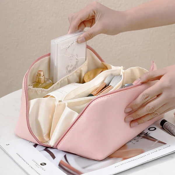 Rose Beauty – Nécessaire Feminina Porta Maquiagem e Cosméticos com Compartimentos Organizadores