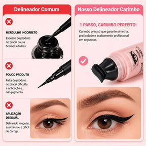 Delineador Carimbo Eye Pro 2 em 1 - Delineado Perfeito em Segundos