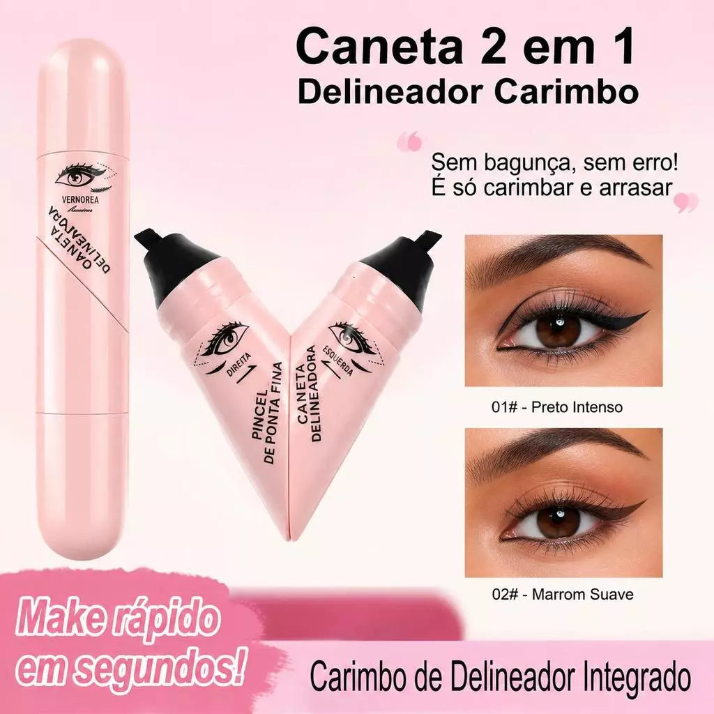 Delineador Carimbo Eye Pro 2 em 1 - Delineado Perfeito em Segundos