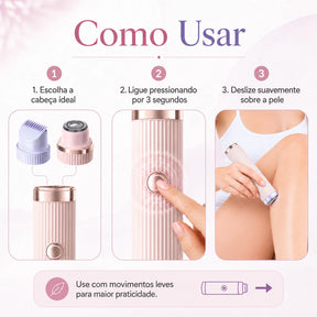 Smooth Pro 3 em 1 – Depiladora Elétrica Recarregável - À Prova D´Água